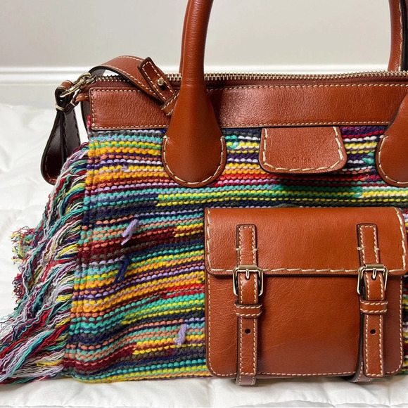 Chloé Edith Medium Cashmere Fringe Tote Bag - Picture 4 of 16